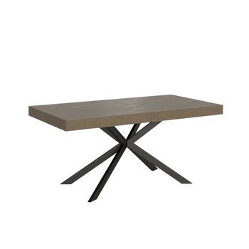 Mesa Extensible 80x160/244 Cm Plaker Gris Paloma Patas Blanca
