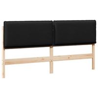 cabeceropanel de cabecero tapizado natural y negro 200 cm madera de pino macizo