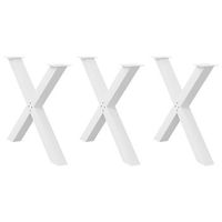 patas para mesa de comedor en forma de x 3 unidades color blanco 90 x 72-73 cm acero vidaxl