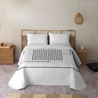 icehome - colcha bouti estampado - gramaje 70 gramos - cama 180 - laberinth