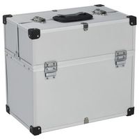 caja de herramientas aluminio plateado 38x225x34 cm vidaxl