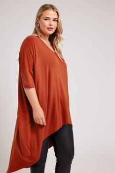 Yours London Túnica Marrón Extralarga, Mujer Curvy Y Tallas Grandes, Yours London
