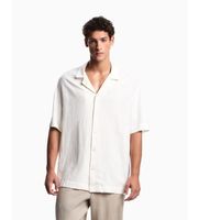 emporio armani para hombre em000593af20590 camisa beach blanco m casual lino viscosa manga corta