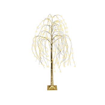 Árbol De Navidad Artificial De Exterior E Interior Con Luces Led Estilo Escandinavo Pvc 180 Cm Dorado Balioni