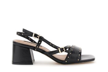 sandalias efecto piel con cordones exteriores black