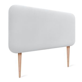 Dhome Cabecero Tapizado En Terciopelo Liso Con Patas Redondeado Para Pared Acústicos Cabeceros Absorbentes Cabezal Cama Dormitorio (blanco, 95cm)