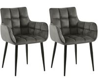 lote de 2 sillas tirana terciopelo antracita 59x62x87 cm
