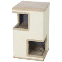 pawhut tonel rascador para gatos de 3 niveles con cueva semicerrada y superficies rascadoras 2 refugios   aosom espana