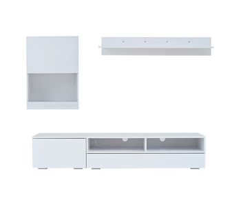 Conjunto mueble tv 175x39x34 cm - set completo con led, hochglanz, para tv hasta 80