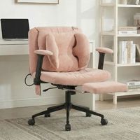 silla de escritorio giratoria - mueble para despacho - tejido - rosa 80x55x86cm