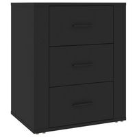 mesita de noche  mesa auxiliar  mesilla madera contrachapada negro 50x36x60 cm