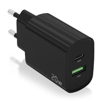 cargador aisens 20w 1xusb-c pd30 1xusb-a qc30 negro