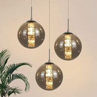 lampara colgante led de cristal con altura ajustable accesorios de iluminacion para sala de estar zmh