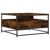 mesa de centro madera de ingenieria roble ahumado 80x80x45 cm vidaxl