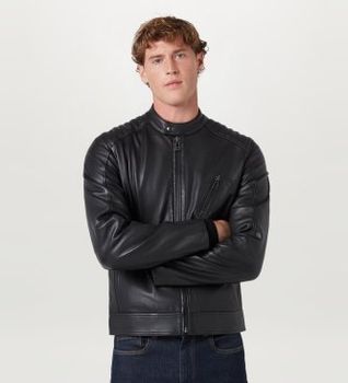 Belstaff para hombre. 100038 Cazadora de piel V Racer negro (52), Casual