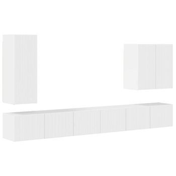 Conjunto De Mueble Para Tv De Pared 6 Uds. Brillante Vidaxl