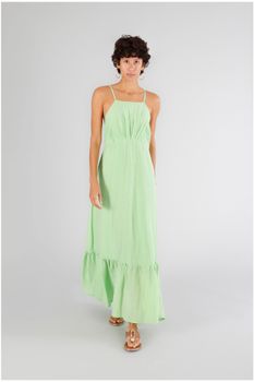 vestido tirantes mezcla seda clover m
