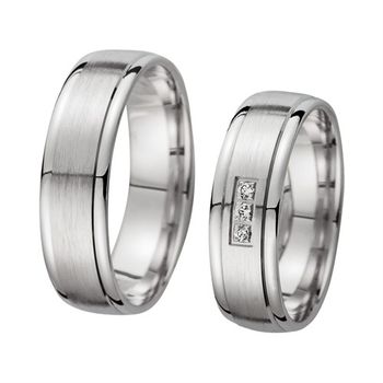 Alianzas oro blanco con diamantes ancho 6 mm
