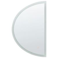 espejo de pared led de vidrio plateado 49 x 80 cm maquillaje semi tocador bezons