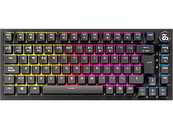 Teclado gaming - Newskill Pyros Pro, Bluetooth, Antighosting 100%, Hotswap, Switches Outemu Red, Iluminación RGB, Negro