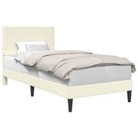 estructura de cama con cabecera crema 90 x 200 cm tela de pana vidaxl