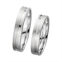 alianzas oro blanco con diamante ancho 4 mm