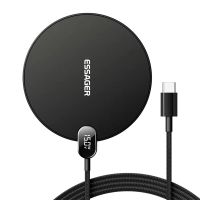 essager es-wx15 cargador inalambrico de 15w con pantalla led de poder base de carga inalambrica rapida para smartphones