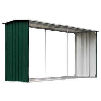 Casetilla Para Leña Acero Galvanizado Verde 30x92x153 Cm Vidaxl