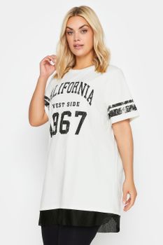 Yours Camiseta Blanca Varsity 