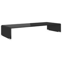 soporte para tvelevador monitor cristal negro 80x30x13 cm vidaxl