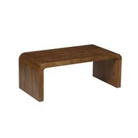 mesa de centro rectangular de madera maciza de acacia nogal