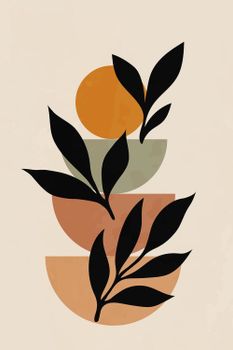 Cuadro contemporáneo flores hiedra impresión sobre lienzo 60x90cm