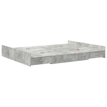 Cama Con Almacenamiento Con Cabecera Gris Hormigón 150 X 200 Cm