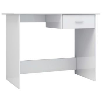 Mesa De Escritorio | | Escritorio De Despacho | Escritorio De Aglomerado Blanco Brillante 100x50x76 Cm