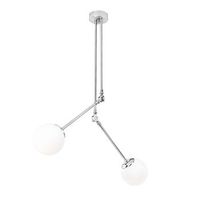 lampara de techo cambaz-3451 blanco cromado metal vidrio 100x15x110 cm