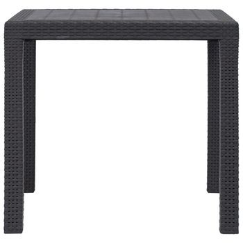 Mesa De Jardín | Mesa De Exterior De Plástico Aspecto Ratán Marrón 79x79x72 Cm