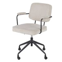 silla de oficina giratoria de pana beige