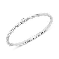 anillo de mujer en oro blanco 14 quilates con diamante