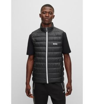 BOSS para hombre. 50472473 Chaleco Thor Logo negro (4XL), Casual, Poliamida, Sin mangas / Tirantes