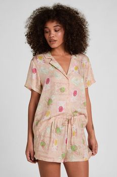 Hunkemöller Short de satén Naranja