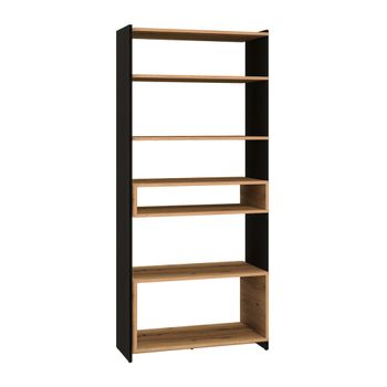 Librero 7 estantes y negro fachada de mdf madera