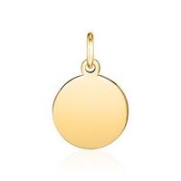colgante redondo grabado en oro de 8 quilates