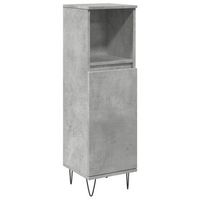 armario de bano  mueble de bano madera contrachapada gris hormigon 30x30x100 cm
