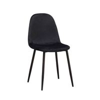 pack 2 sillas teok black terciopelo de terciopelo 843942 cm - negro