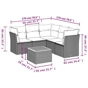 Conjunto De Sofás De Salón (con Cojines, Conjunto De 6 Piezas)