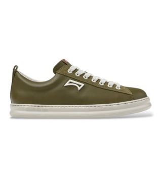 Camper para hombre. K101052-012 Zapatillas de piel Runner Four verde (41), Plano, Cordones, Casual