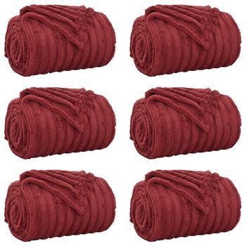Mantitas De Sofá 6 Uds. Rojo Burdeos 270 X 240 Cm 10.31 Kg Lana Vidaxl