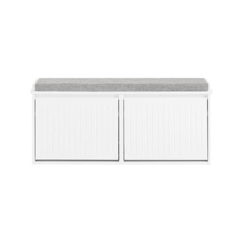 Banco zapatero para entrada de asiento con 2 puertas blanco