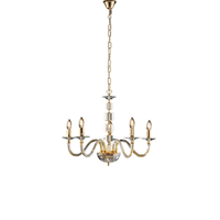 lampara de arana franz en dorado con cristal transparente y pedreria 5 luces 110 o60 bl275-5-or