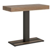 consola extensible 90x40196 cm efecto madera roble natural hierro